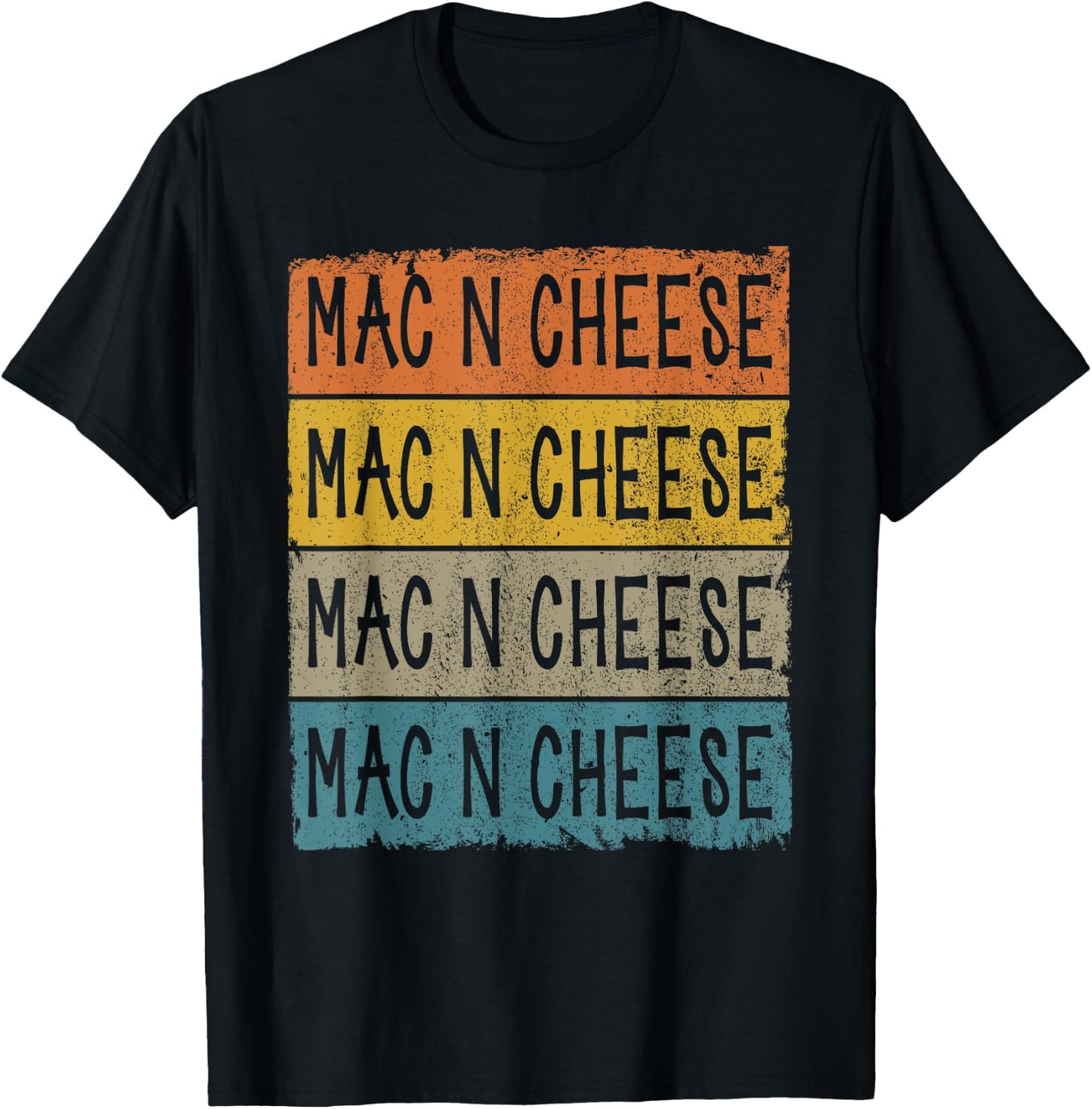 Retro Mac N Cheese Foodie Lover Macaroni And Cheese T-Shirt - T-Shirt | Black