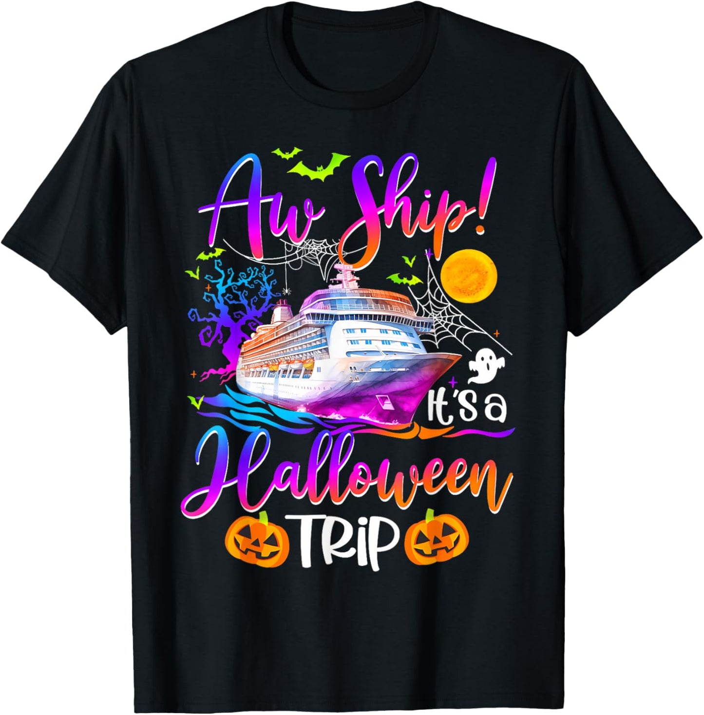 Family Halloween Cruise 2024 Pumpkin Boo Trip Matching T-Shirt - T-Shirt | Black