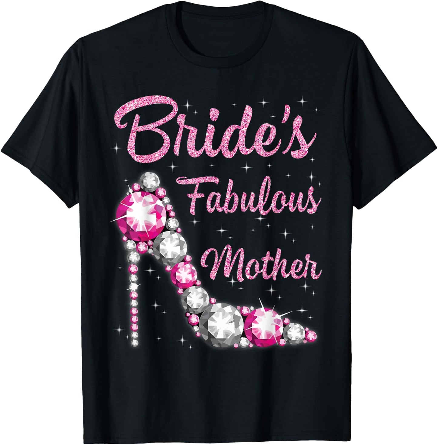Mother's Fabulous Bride Happy Wedding Married Day Vintage T-Shirt - T-Shirt | Black