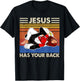 Jiu Jitsu shirts Jesus Has Your Back MMA Brazilian Jiujitsu T-Shirt - T-Shirt | Black