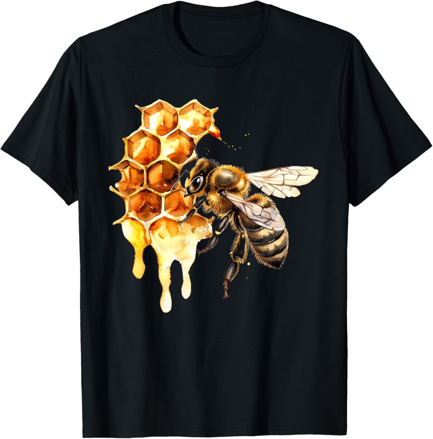 Honey Bee x Honeycomb x Honey T-Shirt - T-Shirt | Black