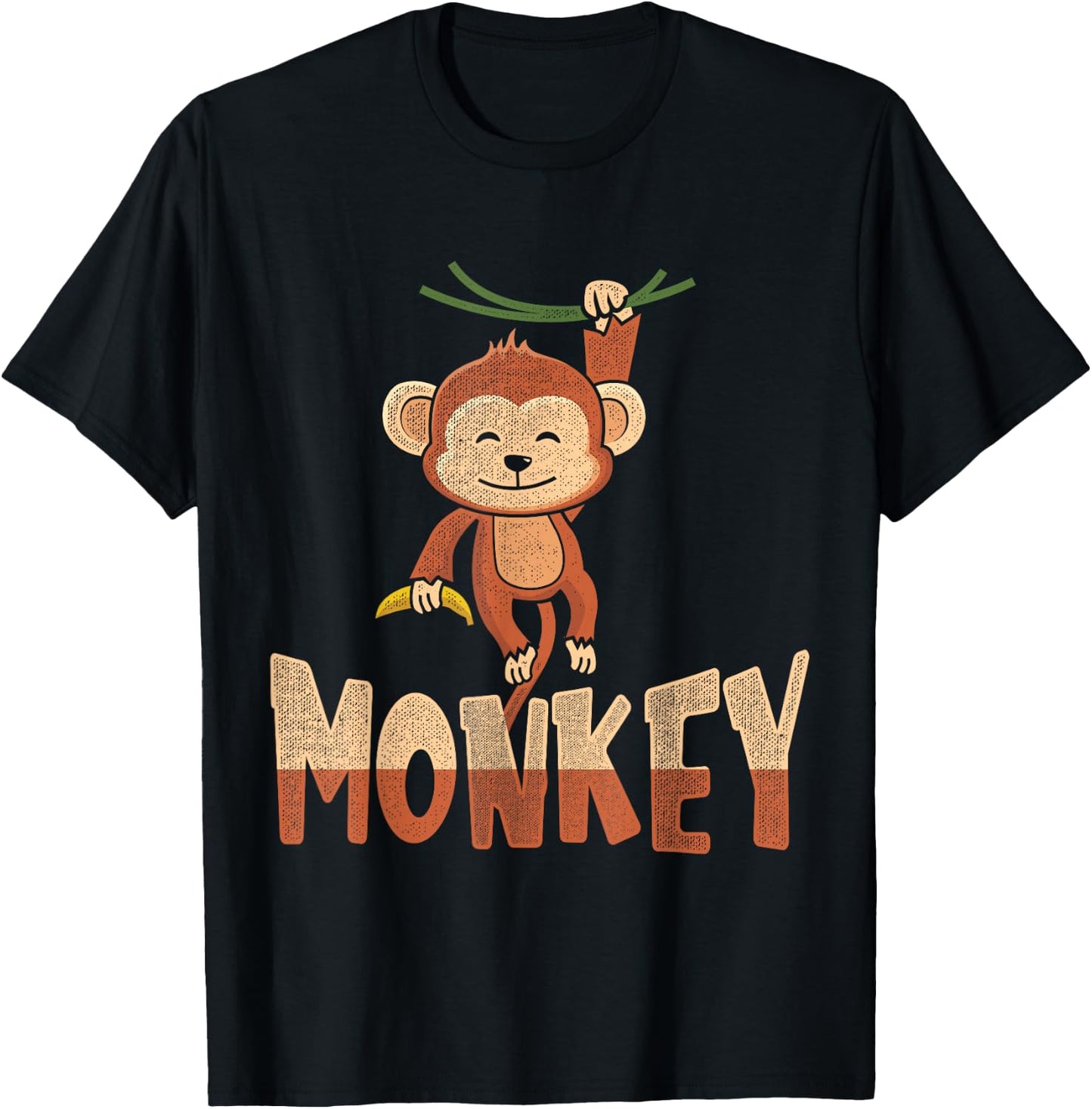 Cute Monkey T-Shirt - T-Shirt | Black