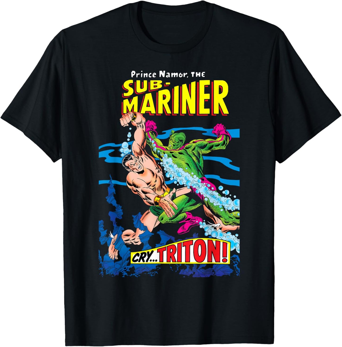 Marvel Prince Namor The Sub-Mariner Cry Triton T-Shirt - T-Shirt | Black