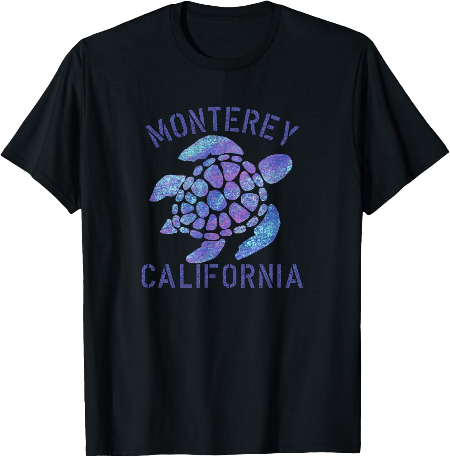 Monterey, CA Beach Design / Tribal Turtle Gift T-Shirt - T-Shirt | Black