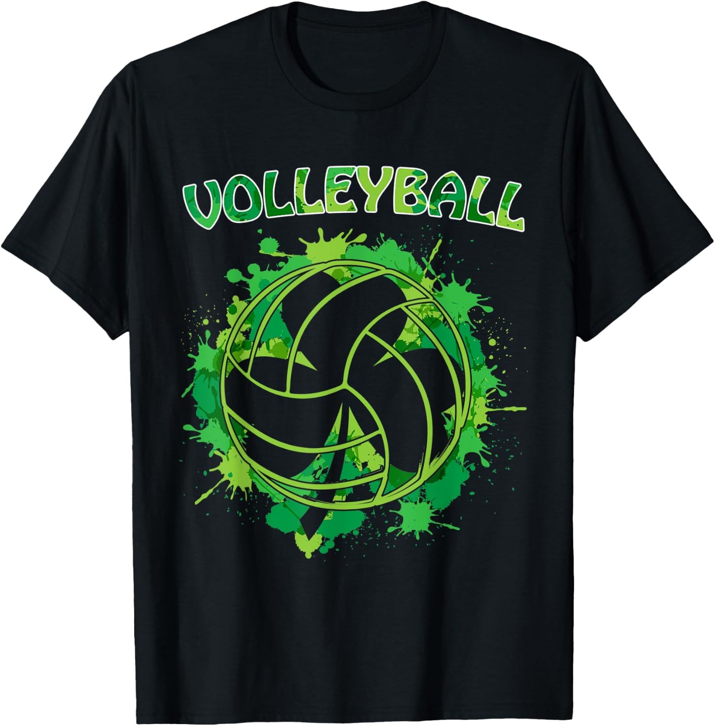 Happy St Patrick's Day Gifts Shamrock With Volleyball Sport T-Shirt - T-Shirt | Black