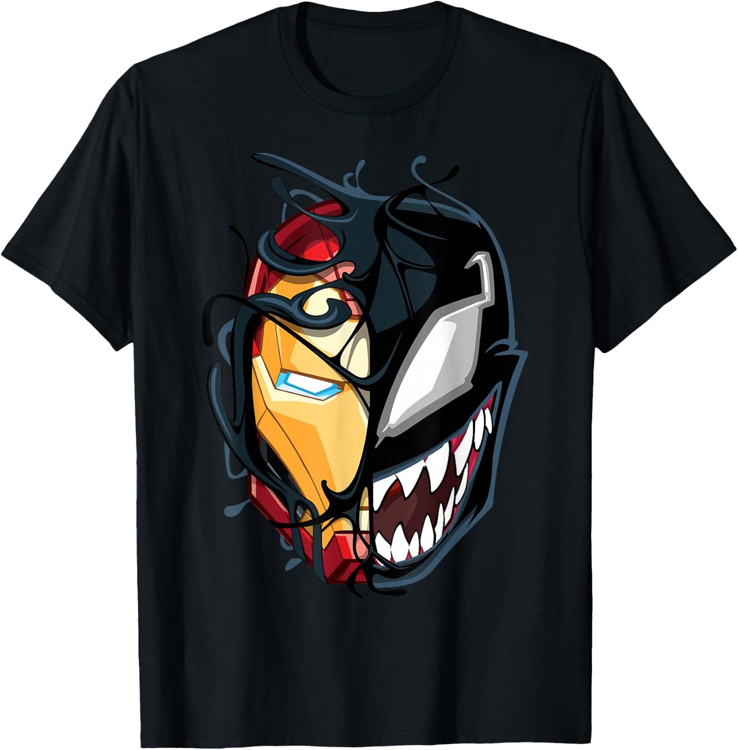 Marvel Spider-Man Maximum Venom Iron Man Big Face T-Shirt - T-Shirt | Black