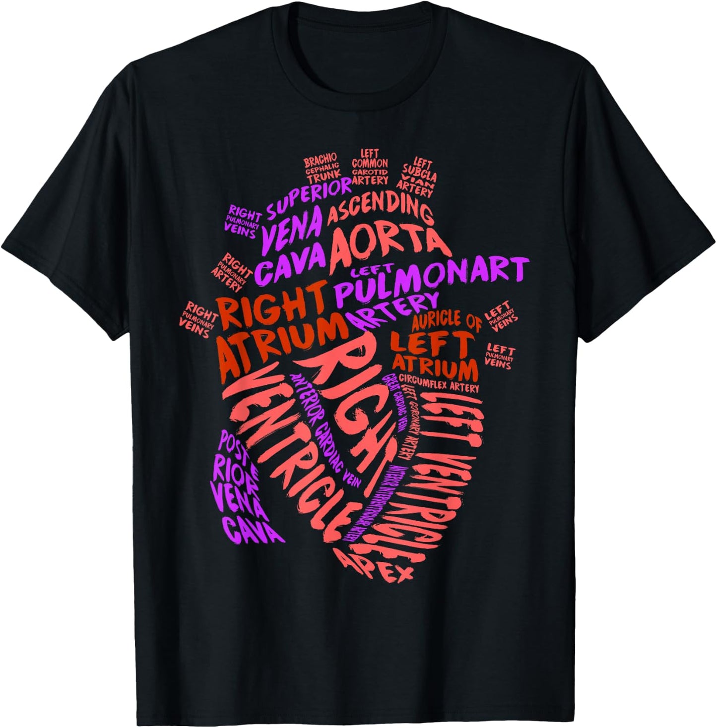 Anatomical Human Heart Cardiology Medical Cardiac Nurse T-Shirt - T-Shirt | Black
