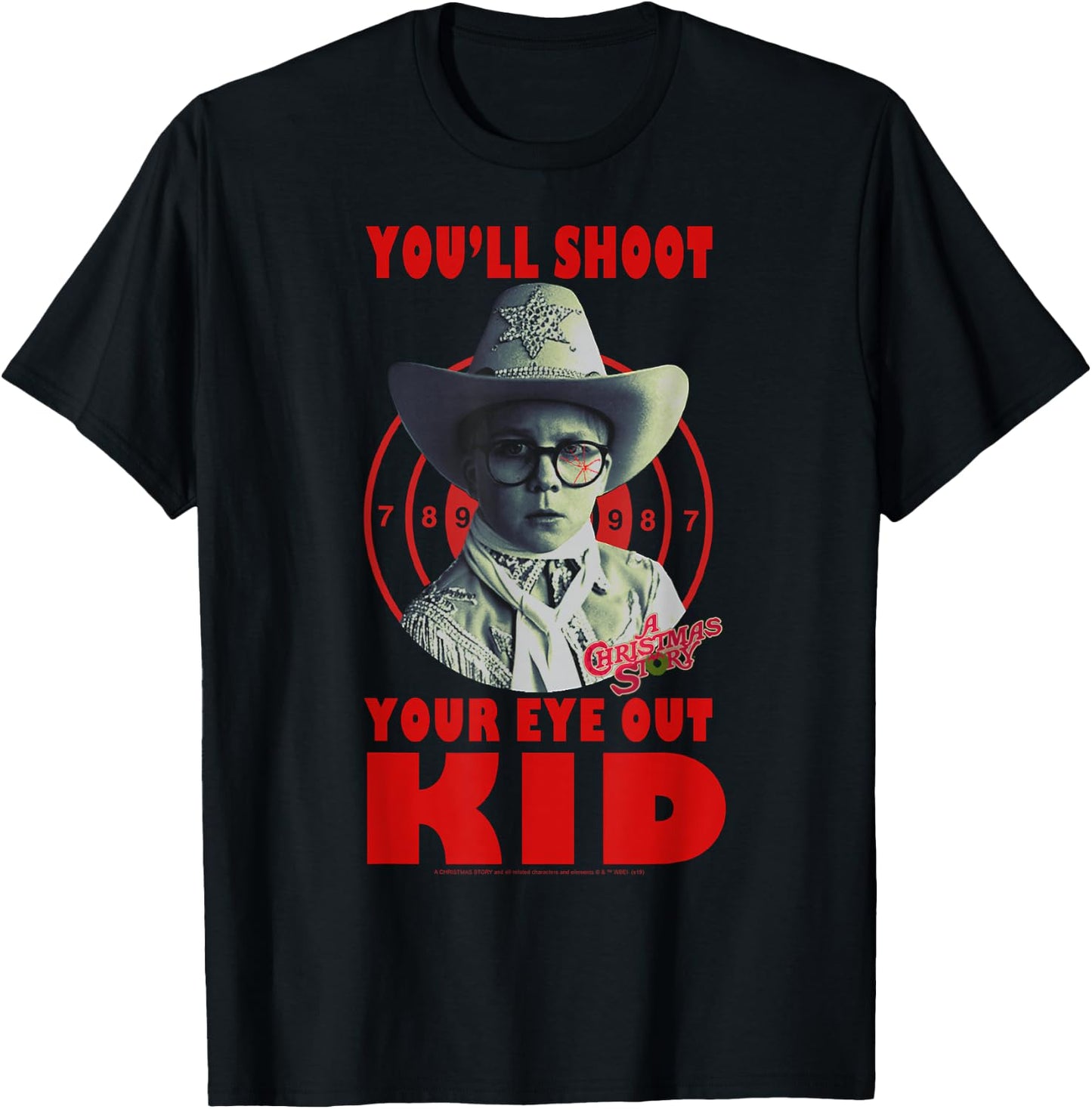 A Christmas Story Ralphie You'll Shoot Your Eye Out Kid T-Shirt - T-Shirt | Black