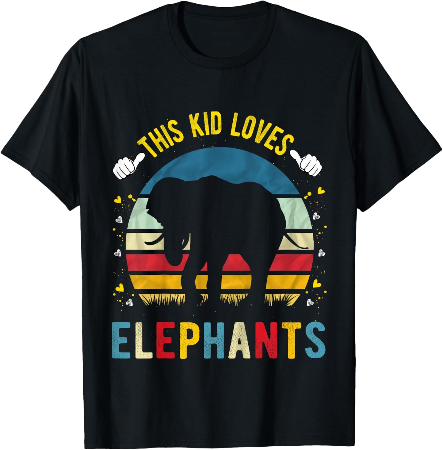This Kid Loves Elephants Boys and Girls Elephant Gift T-Shirt - T-Shirt | Black
