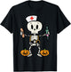 Halloween Nicu Nurse Skeleton Scrub Top Costume Women Men T-Shirt - T-Shirt | Black