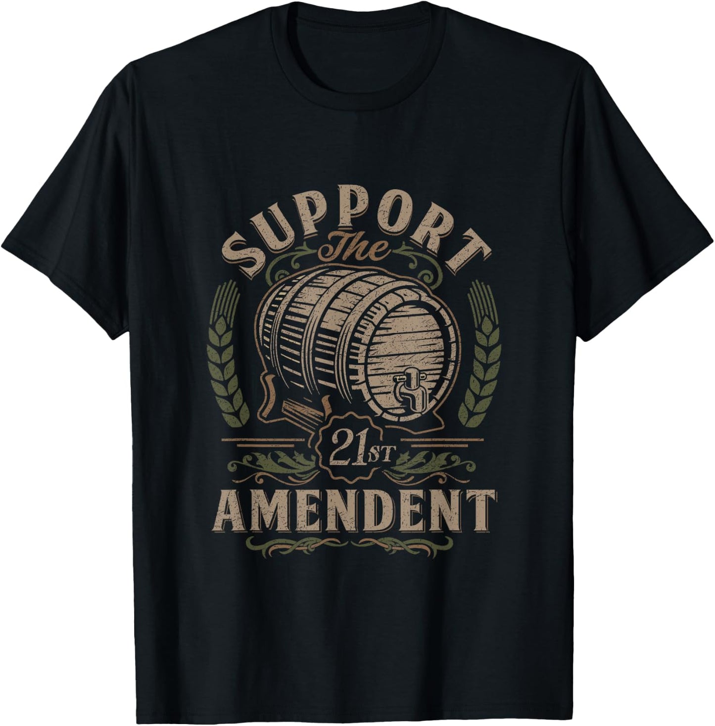 Beer drinker support the 21st amendment craft beer T-Shirt - T-Shirt | Black