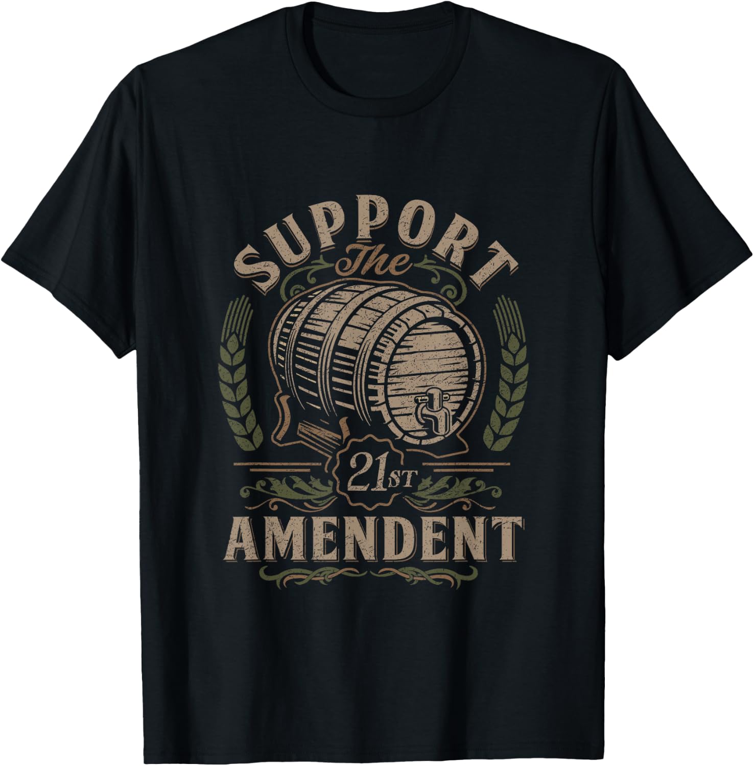 Beer drinker support the 21st amendment craft beer T-Shirt - T-Shirt | Black