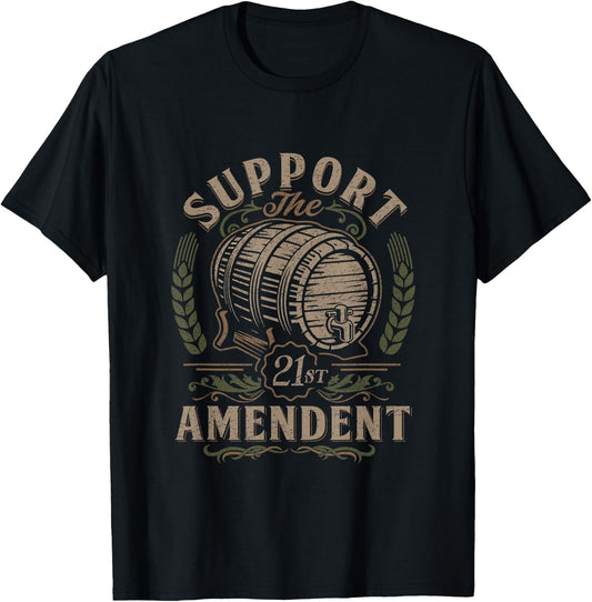 Beer drinker support the 21st amendment craft beer T-Shirt - T-Shirt | Black