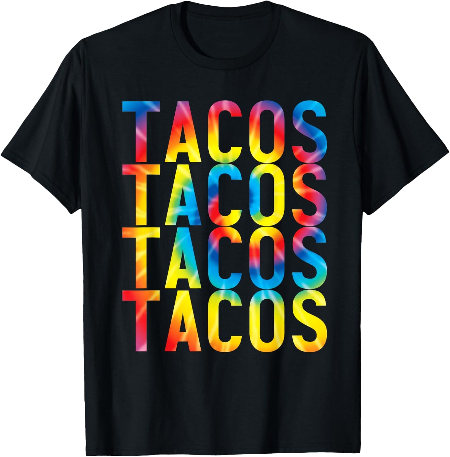Retro Tacos Vintage Tie Dye Taco Tuesday Mexican T-Shirt - T-Shirt | Black
