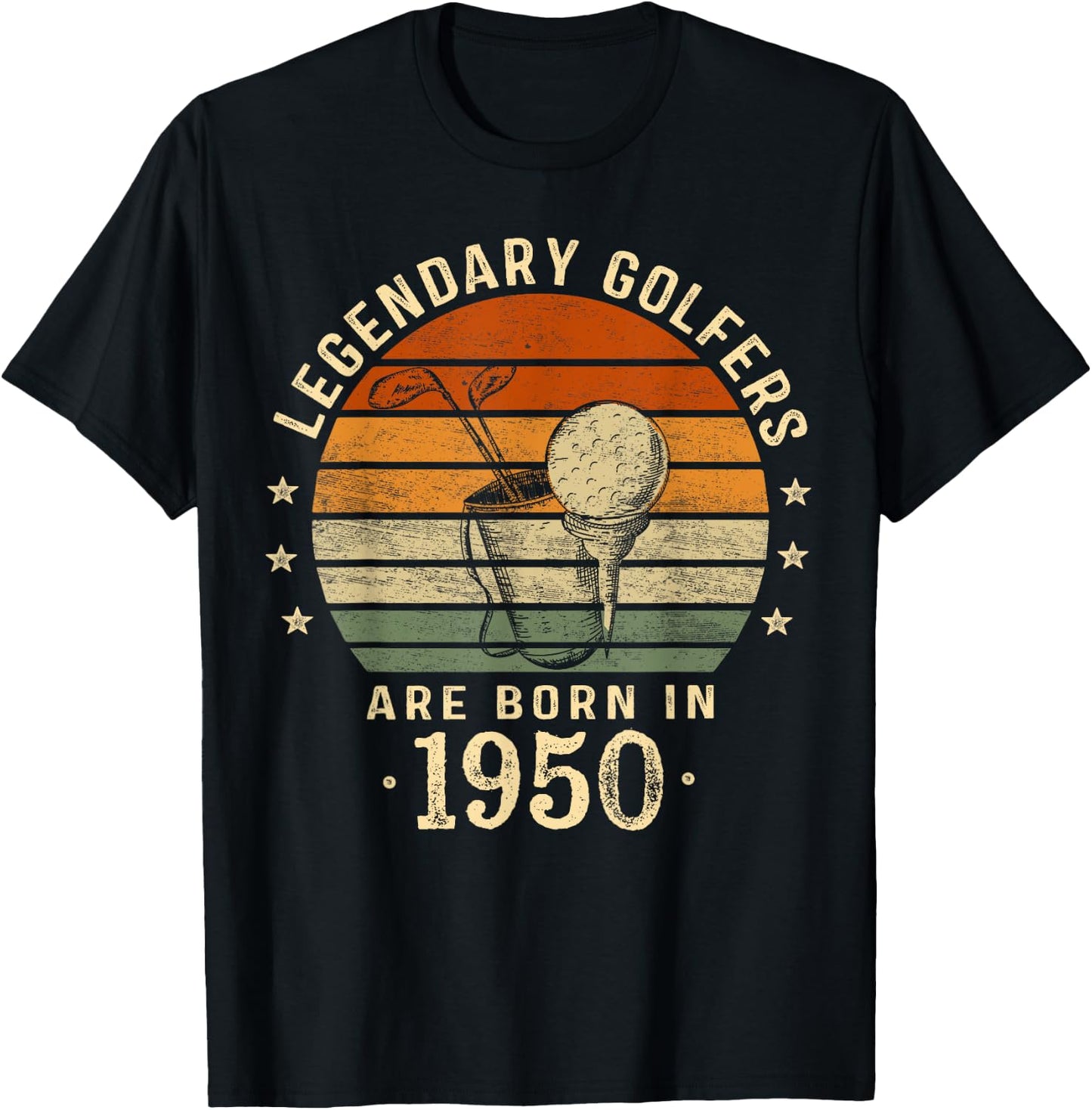 Legendary Golfers Are Born In 1950 Birthday Golf T-Shirt - T-Shirt | Black