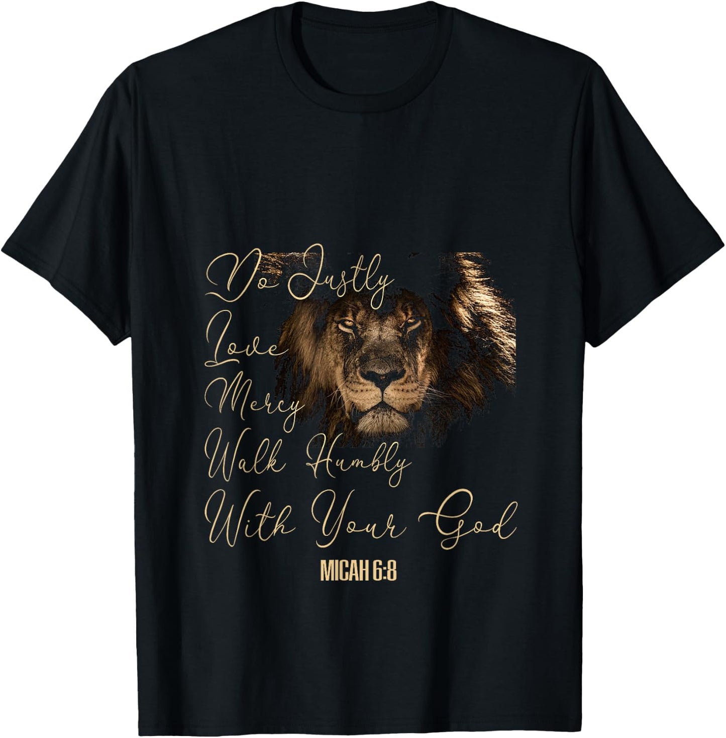 Micah 6:8 T Bible Verse Do Justice Love Mercy Walk Humbly T T-Shirt - T-Shirt | Black