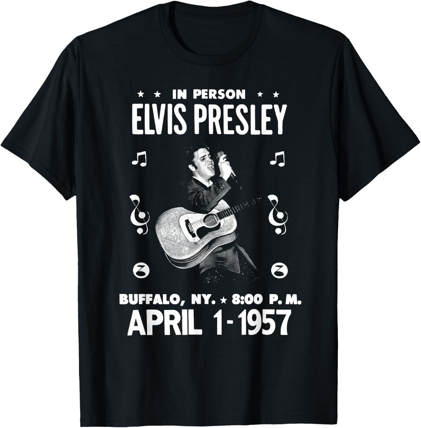 Elvis Presley Official Gig Poster Small T-Shirt - T-Shirt | Black