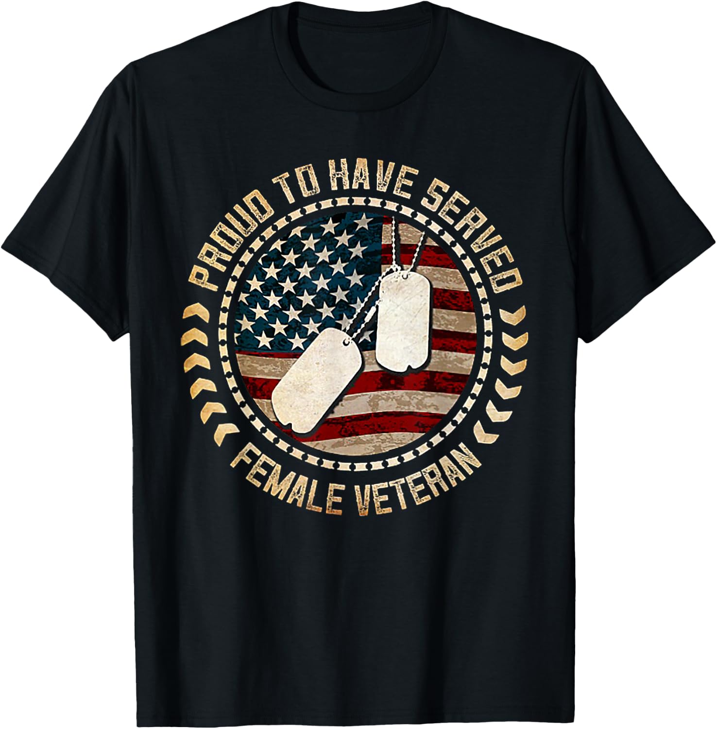 Proud To Have Served Female Veteran T-Shirt - T-Shirt | Black