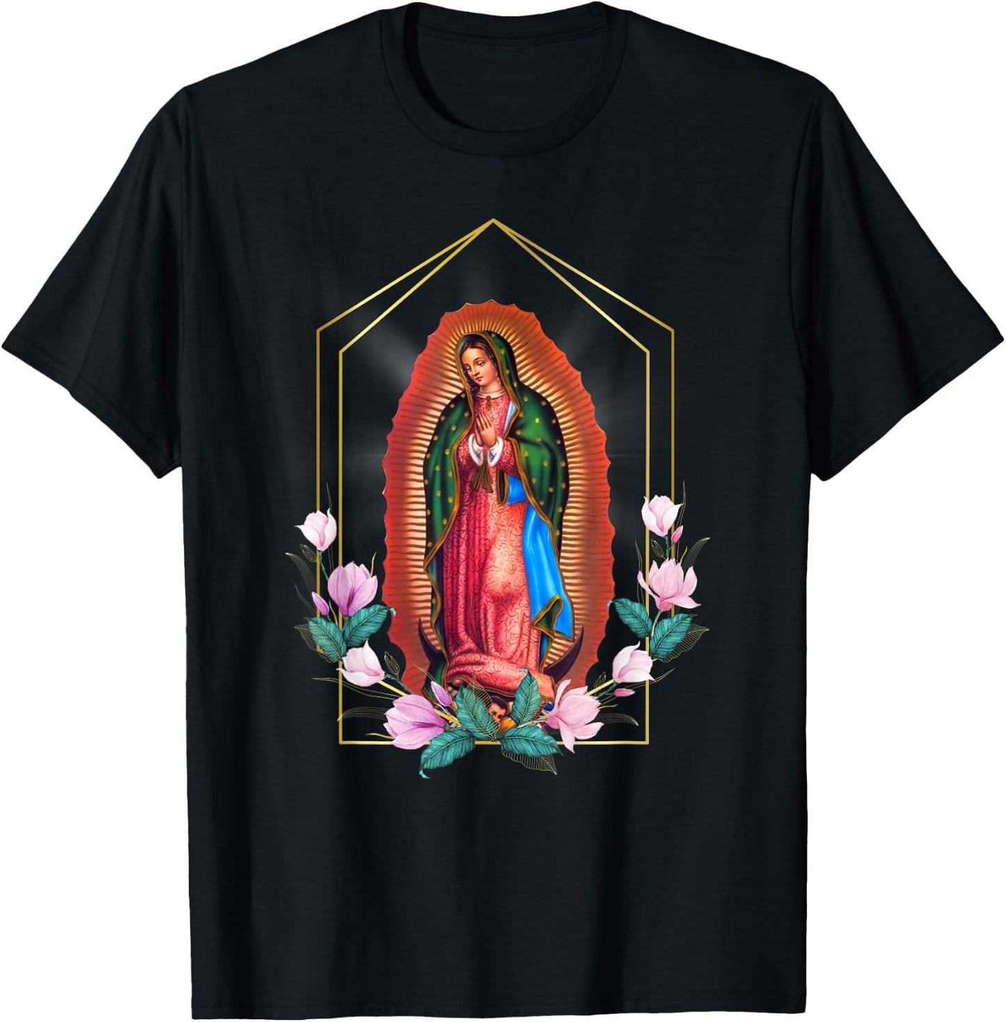 Our Lady of Guadalupe - Blessed Holy Virgin Mary Catholic T-Shirt - T-Shirt | Black