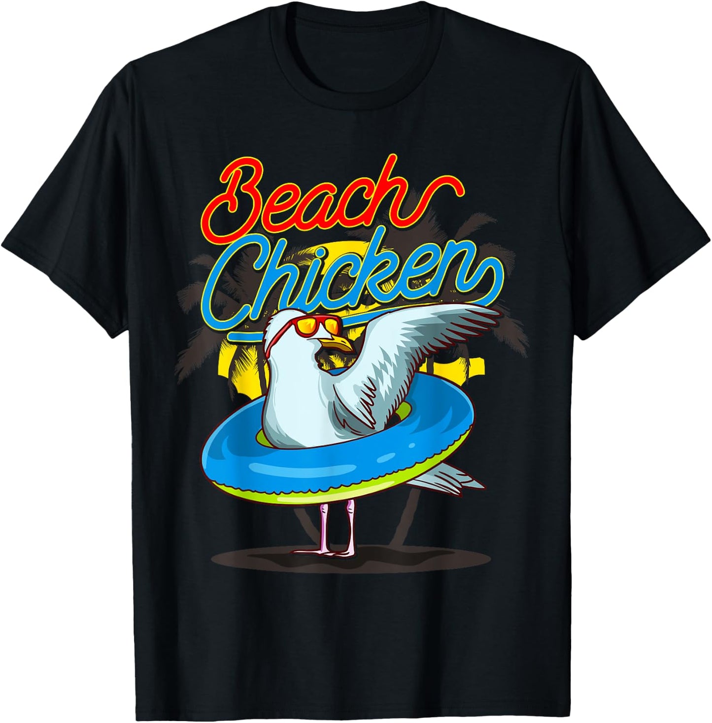 Seagull Beach Chicken T-Shirt - T-Shirt | Black