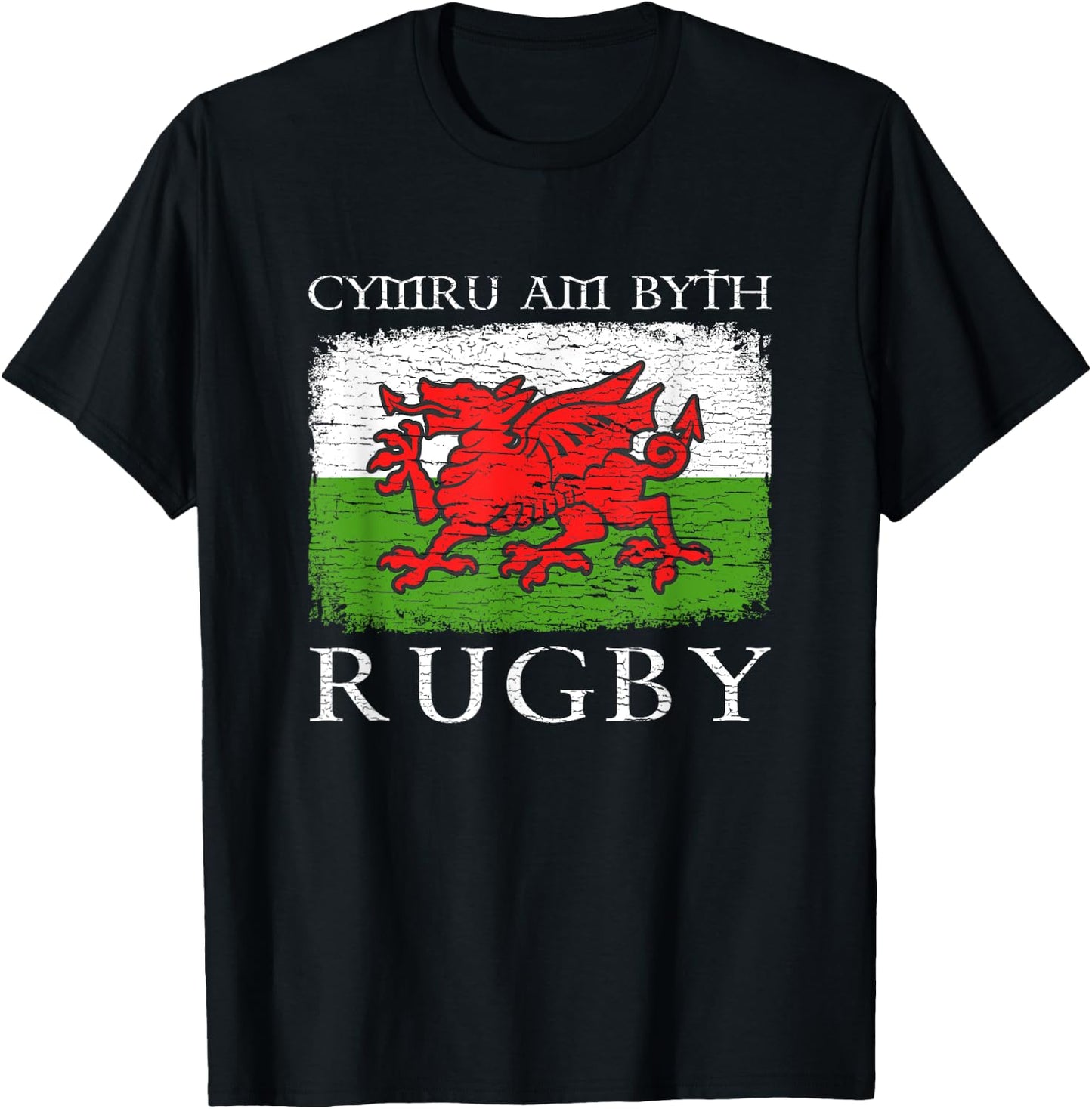 Cymru Am Byth Welsh Flag Rugby Dragon Red Wales Pride Gifts T-Shirt - T-Shirt | Black