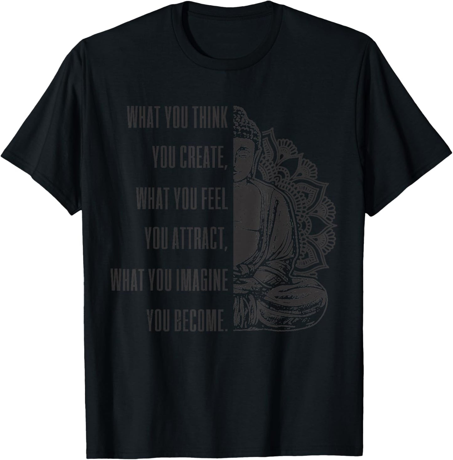 Buddha Spiritual Saying Mandala Buddhism Yoga Gift T-Shirt - T-Shirt | Black