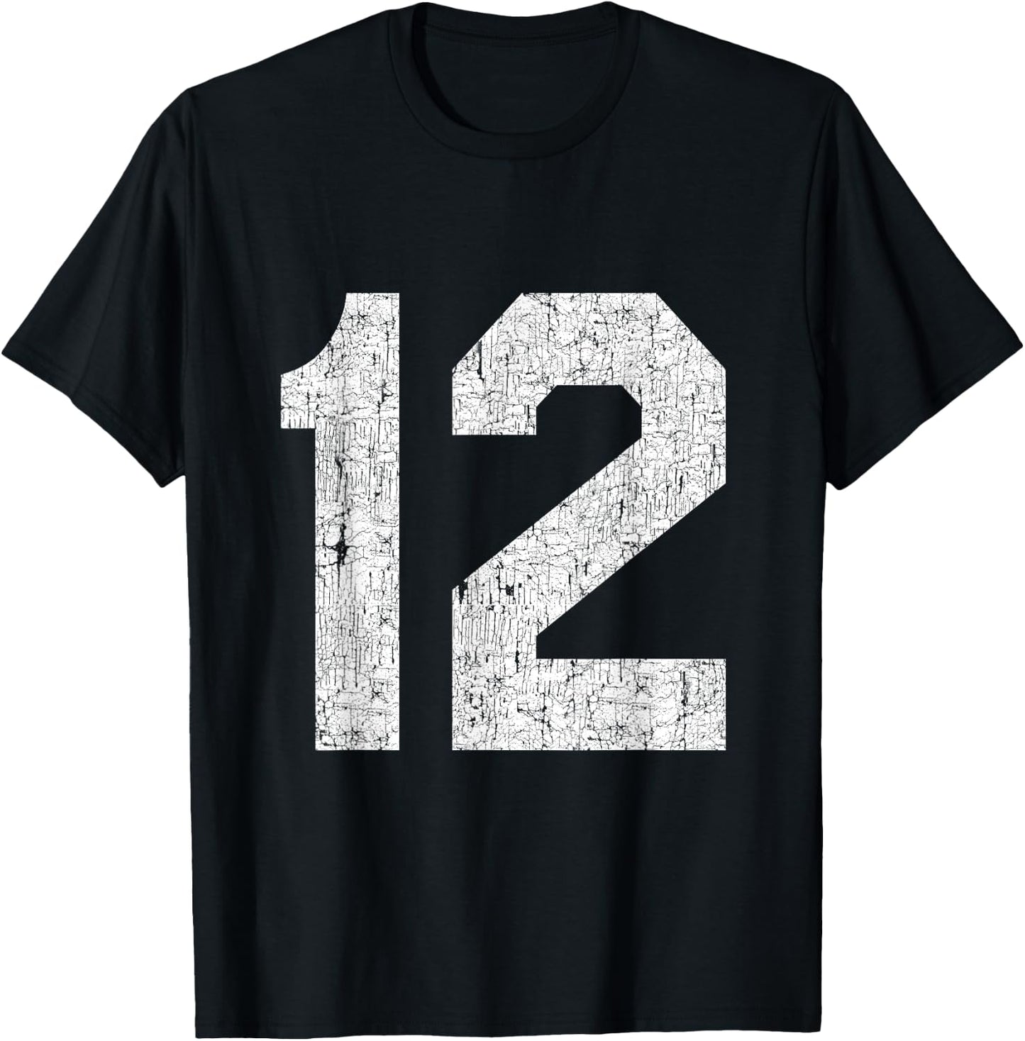 #12 Jersey Uniform Varsity Sports Number, 12th Birthday T-Shirt - T-Shirt | Black