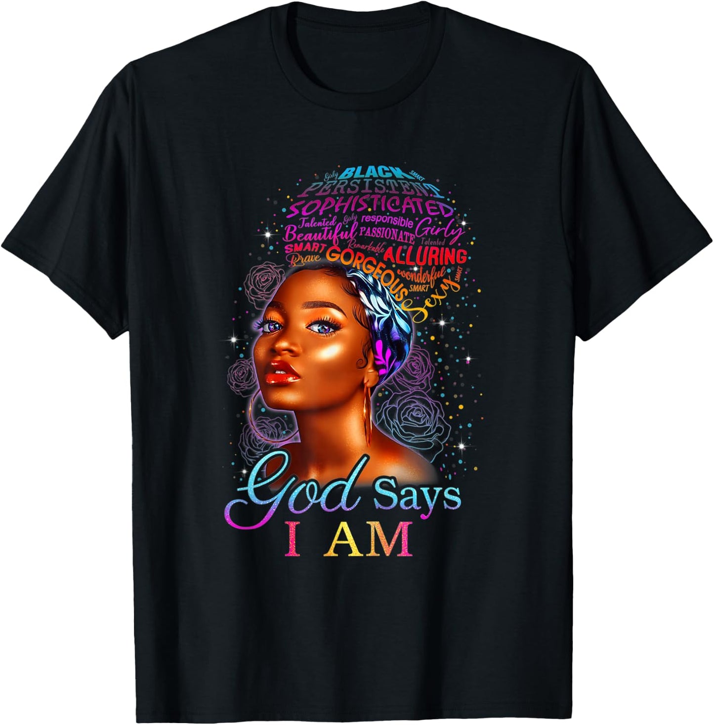 Black African American Ebony Blessed Queen Empowerment T-Shirt - T-Shirt | Black