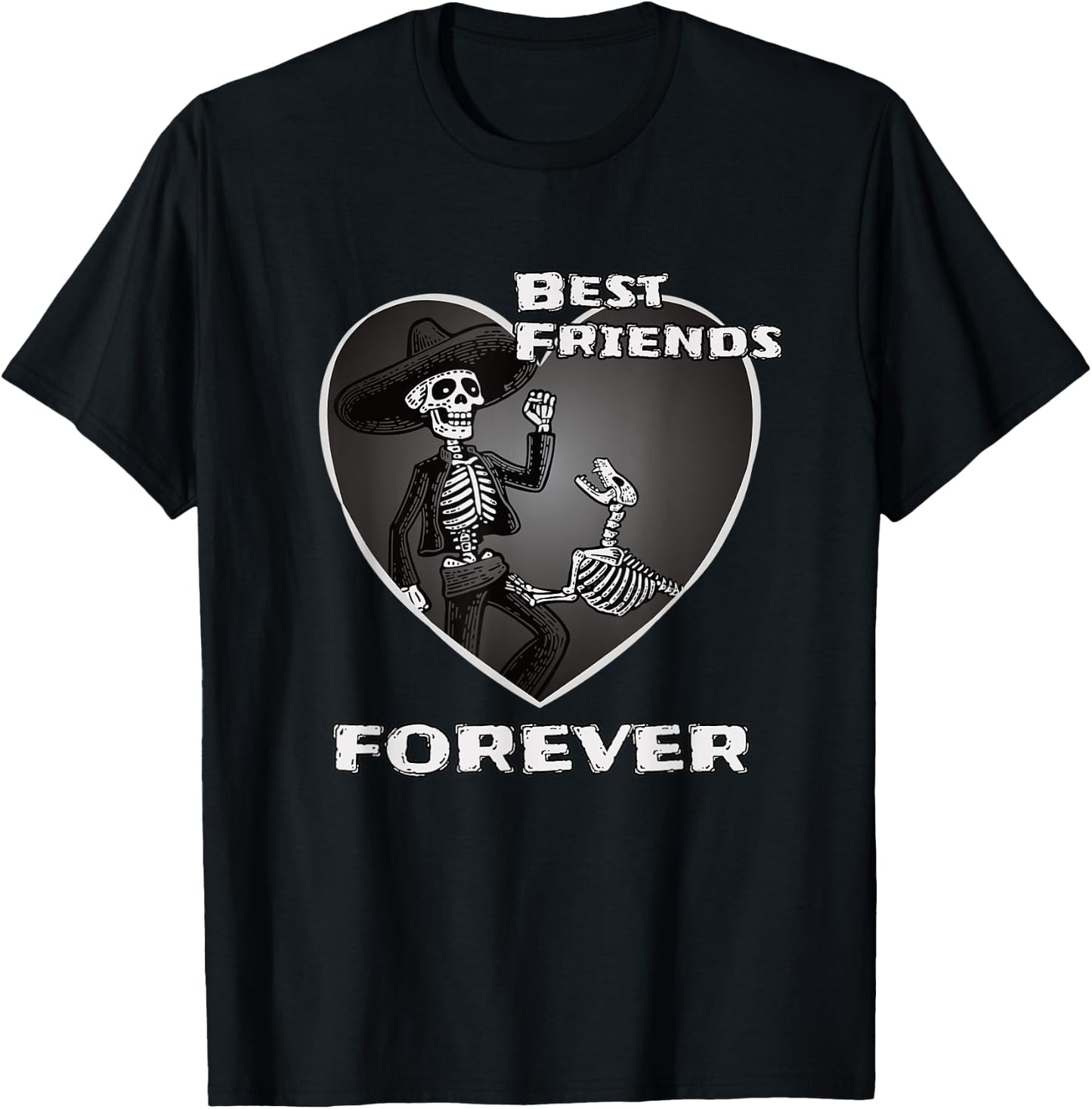 Best Friends Forever Skeleton Dog Women T-Shirt - T-Shirt | Black