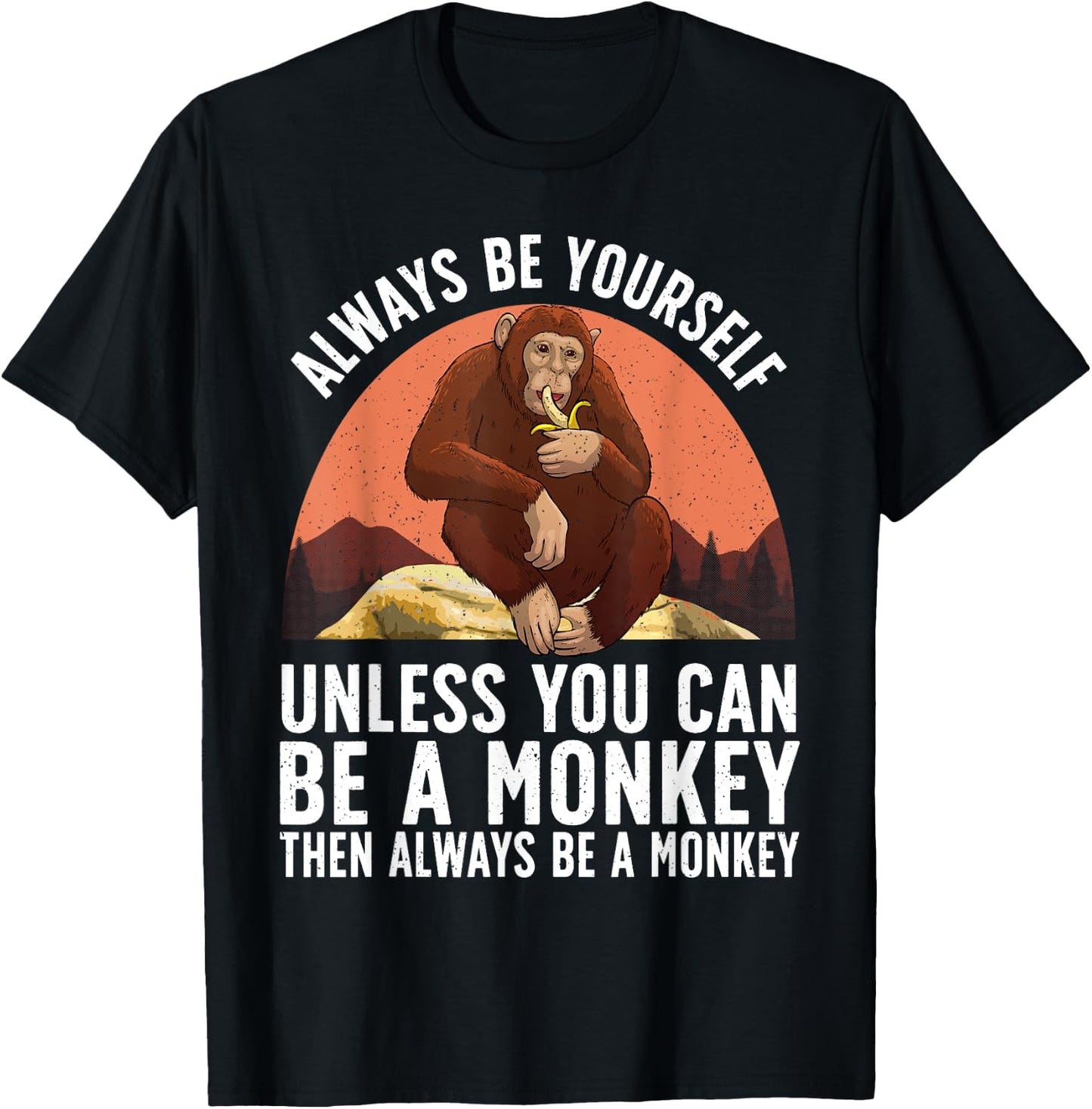 Funny Monkey Art Women Kids Zoo Animal Monkey Lover T-Shirt - T-Shirt | Black