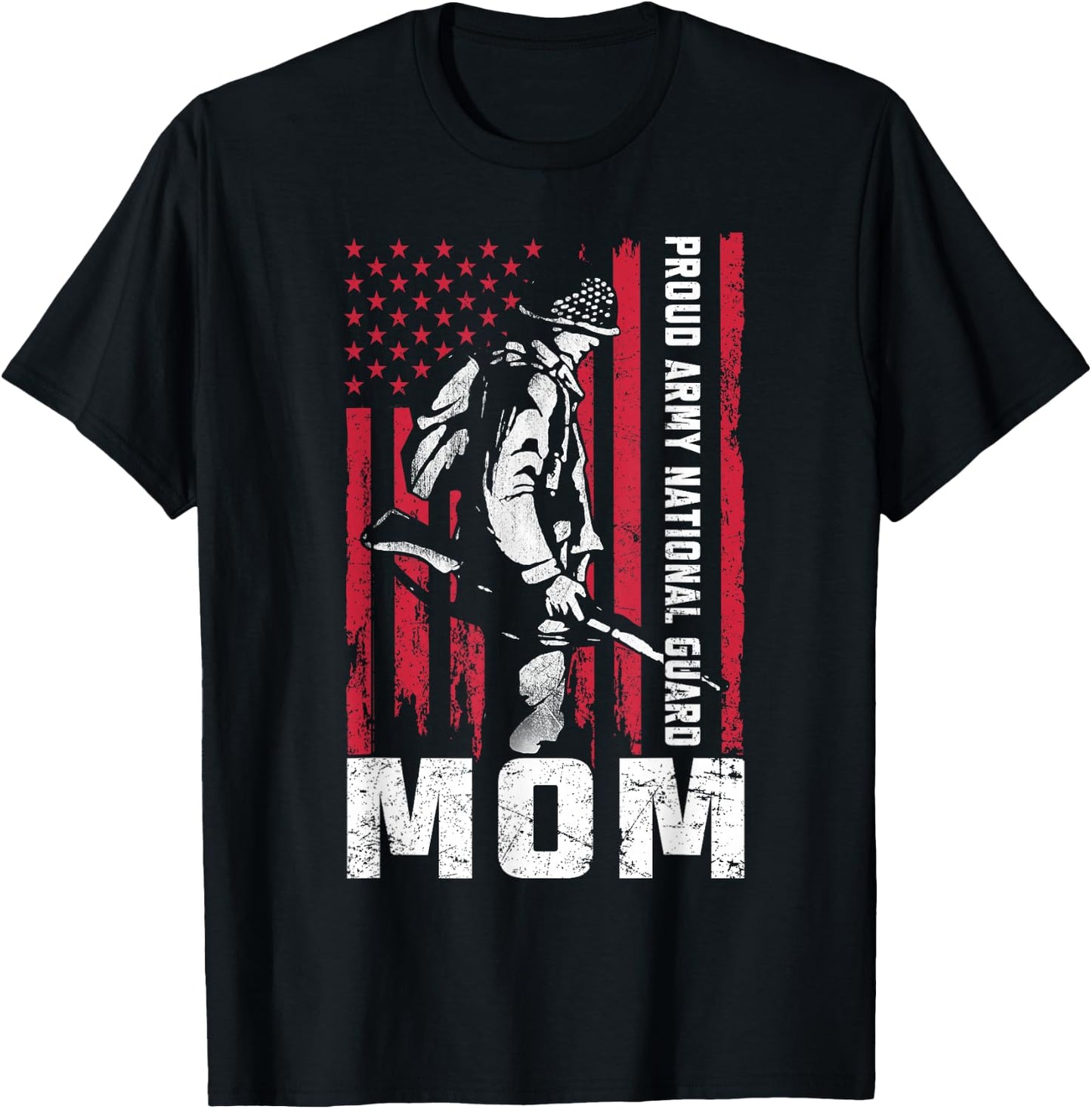 USA Proud Army National Guard Mom T-Shirt - T-Shirt | Black