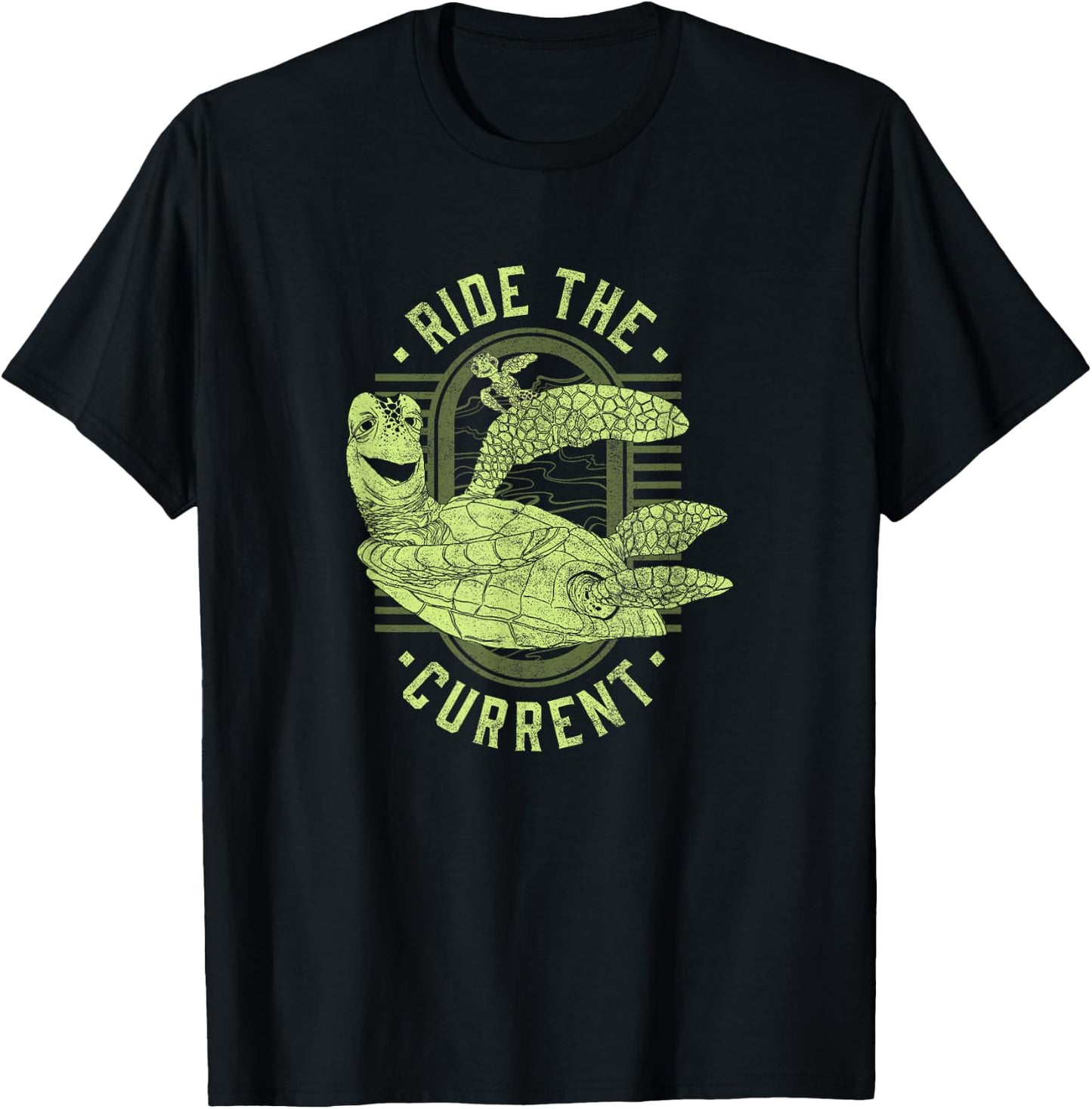 Disney Pixar Earth Day Finding Nemo Turtle Ride The Current T-Shirt - T-Shirt | Black