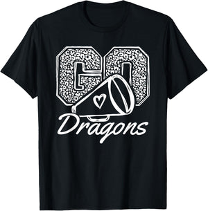 Go Cheer Dragons Sports Name Gifts Men Women Boy Girl T-Shirt - T-Shirt | Black