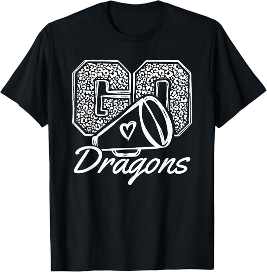 Go Cheer Dragons Sports Name Gifts Men Women Boy Girl T-Shirt - T-Shirt | Black