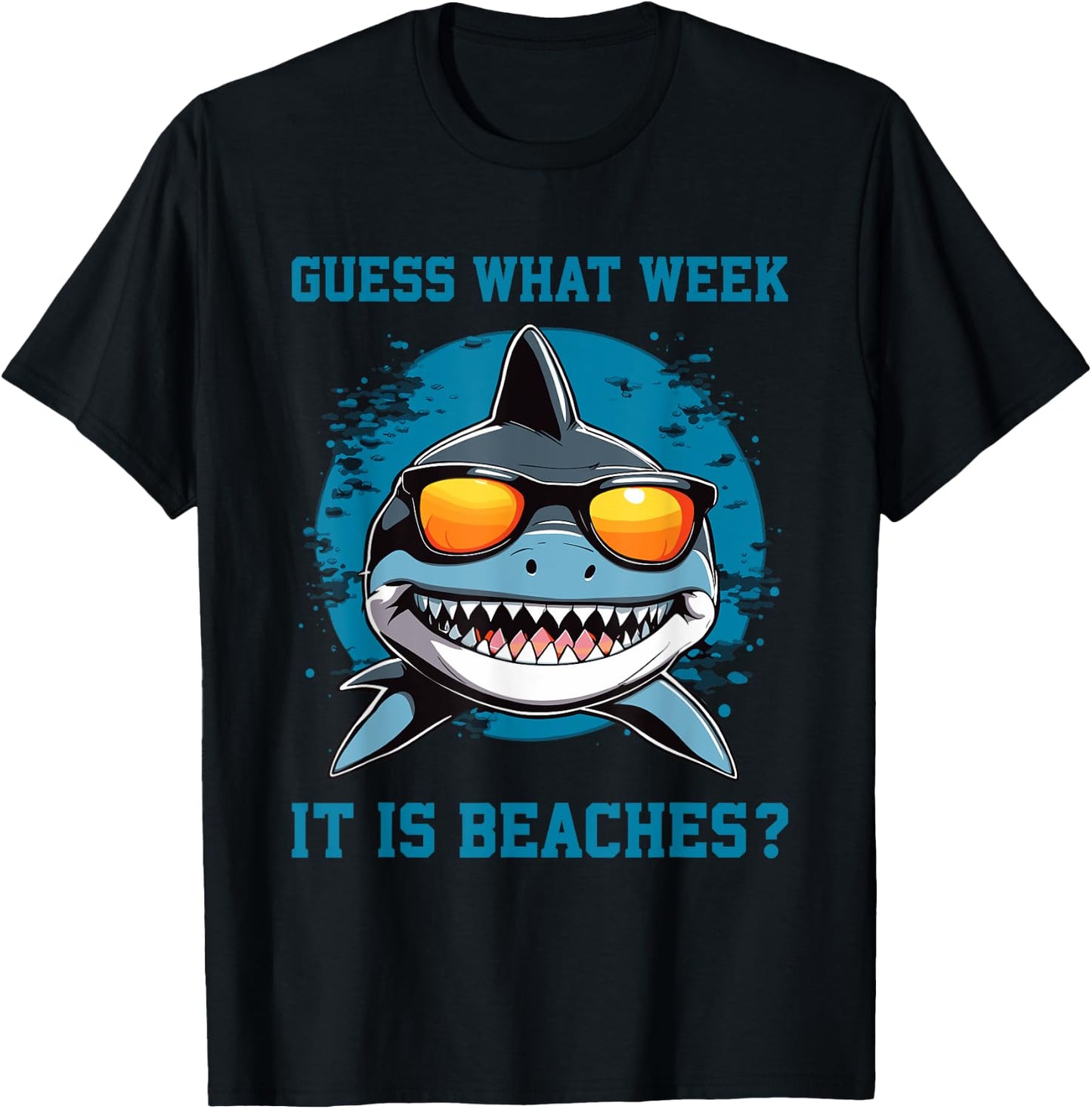 Guess What Week It Is Beaches - Funny Friday Shark Summer T-Shirt - T-Shirt | Black