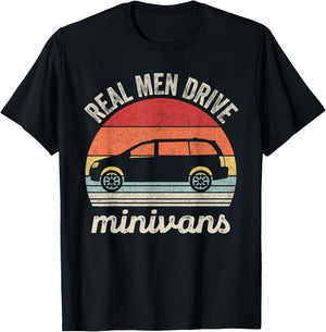 Catch Some Rays Vintage Retro Real Men Drive Minivans Funny Van - Black, Men's, Small, Short Sleeve, Classic Fit, Crew Collar, Retro, All Seasons, 1 Count, 0 Pockets, Machine Wash T-Shirt - T-Shirt | Black