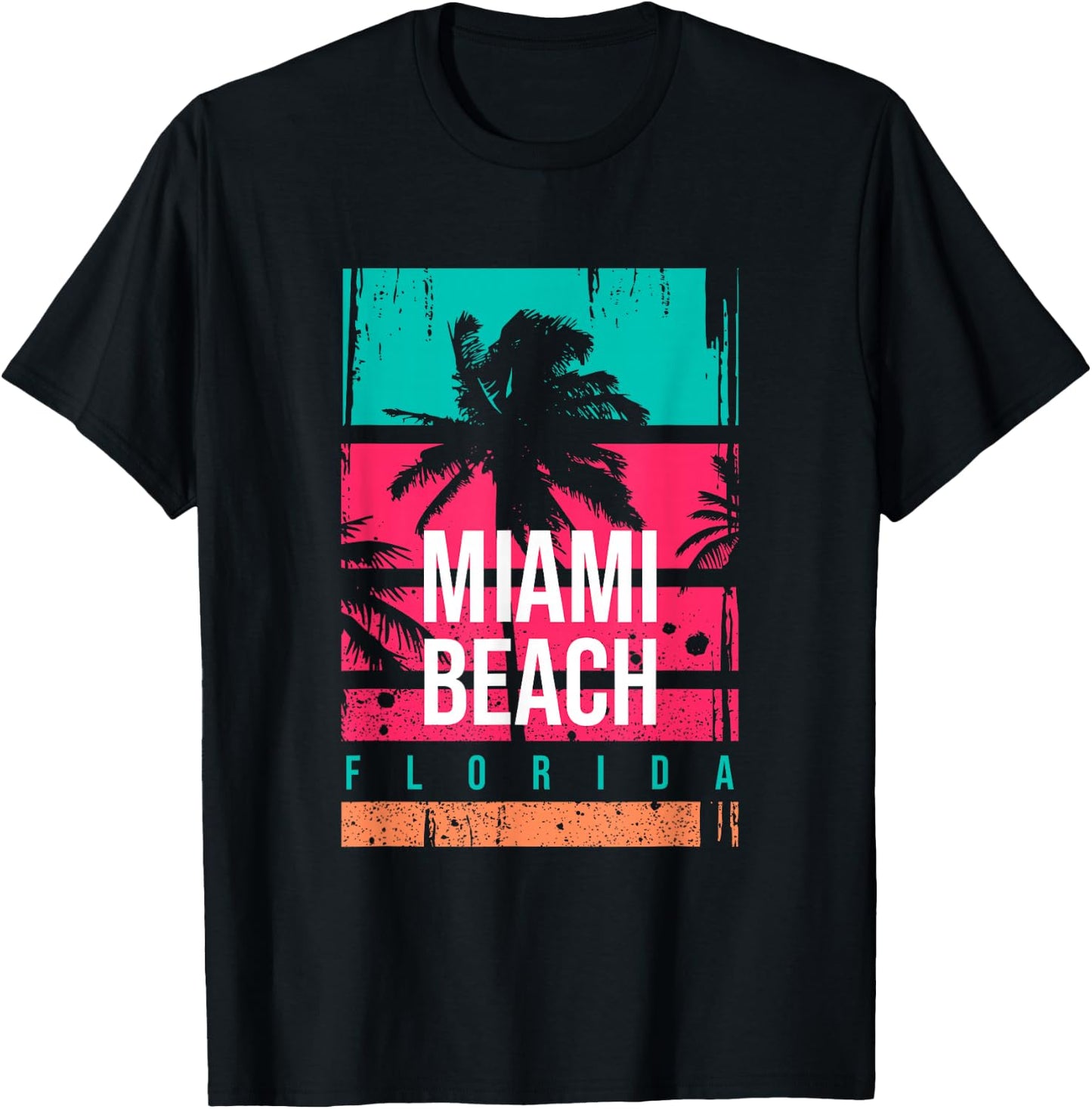 Miami Beach shirts, Miami Outfit Graphic Design Fashion T-Shirt - T-Shirt | Black