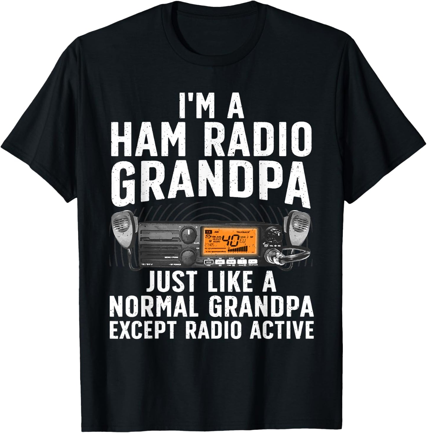 Funny Ham Radio Art For Grandpa Ham Operator Amateur Radio T-Shirt - T-Shirt | Black