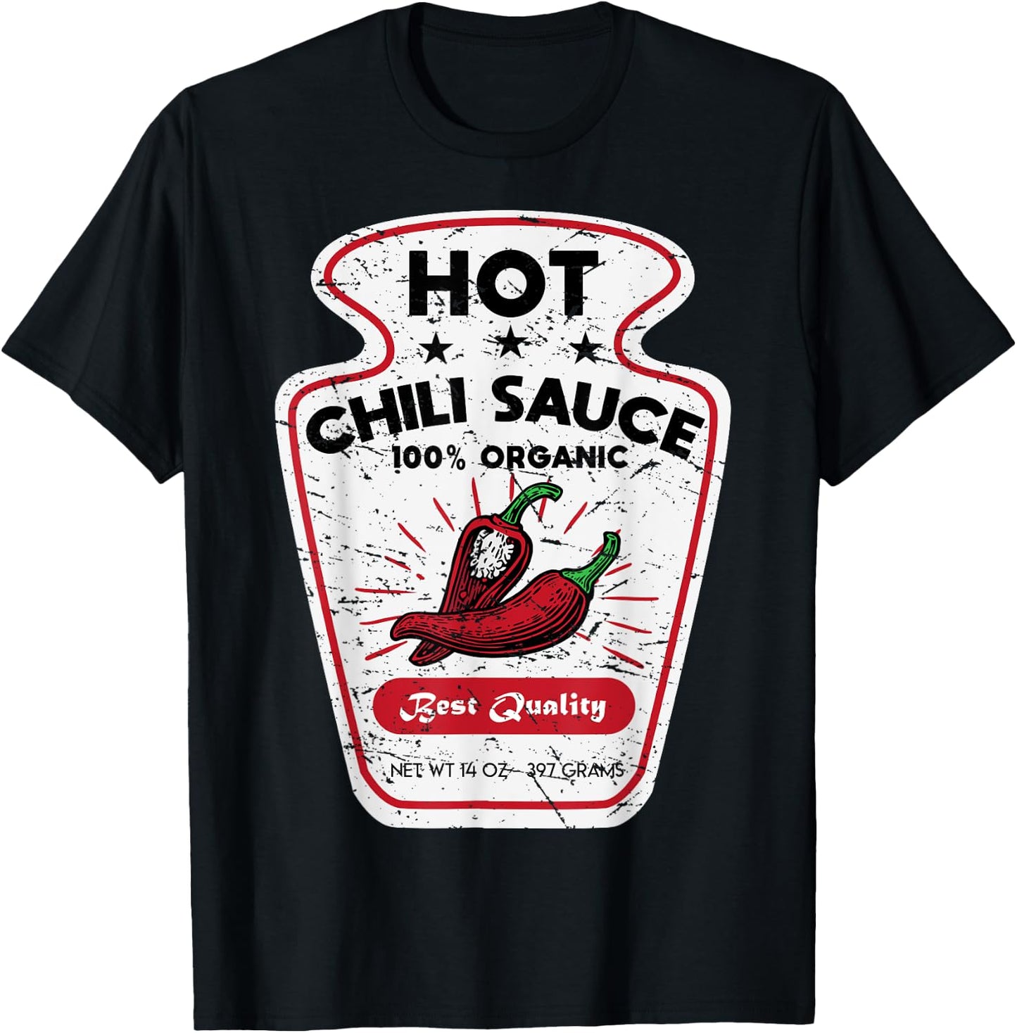 Vintage Spicy Chili Hot Sauce Costume Funny Halloween Gifts T-Shirt - T-Shirt | Black