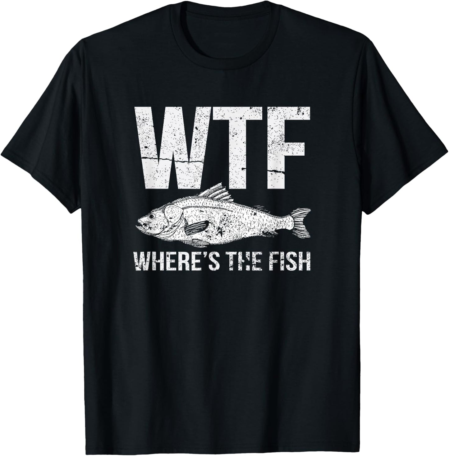 WTF Where's The Fish T-Shirt - T-Shirt | Black