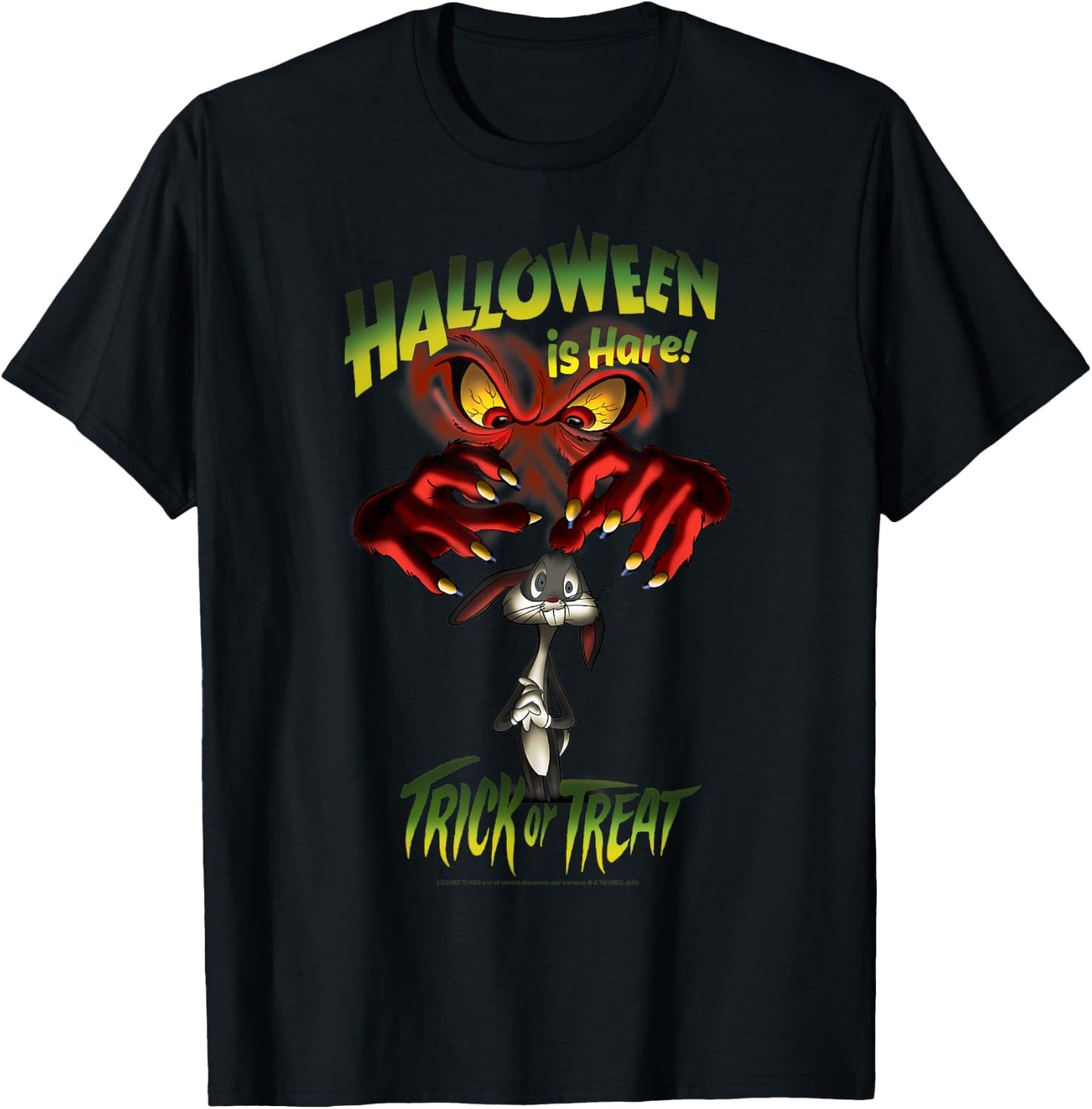 Looney Tunes Halloween Gossamer & Bugs Halloween Is Hare T-Shirt - T-Shirt | Black
