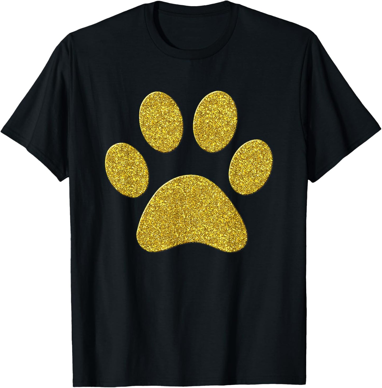 Footprint Paw Dog Golden Animal Vintage Symbol T-Shirt - T-Shirt | Black