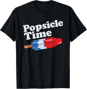 Summer Popsicle Time Funny Bomb Retro 80s Pop Vacation Gift T-Shirt - T-Shirt | Black