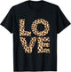 Leopard Print Love Heart gift | Cool Leopard gift T-Shirt - T-Shirt | Black