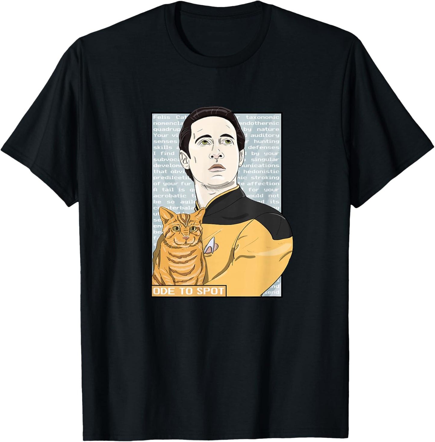 Star Trek: The Next Generation Data Ode to Spot Portrait T-Shirt - T-Shirt | Black