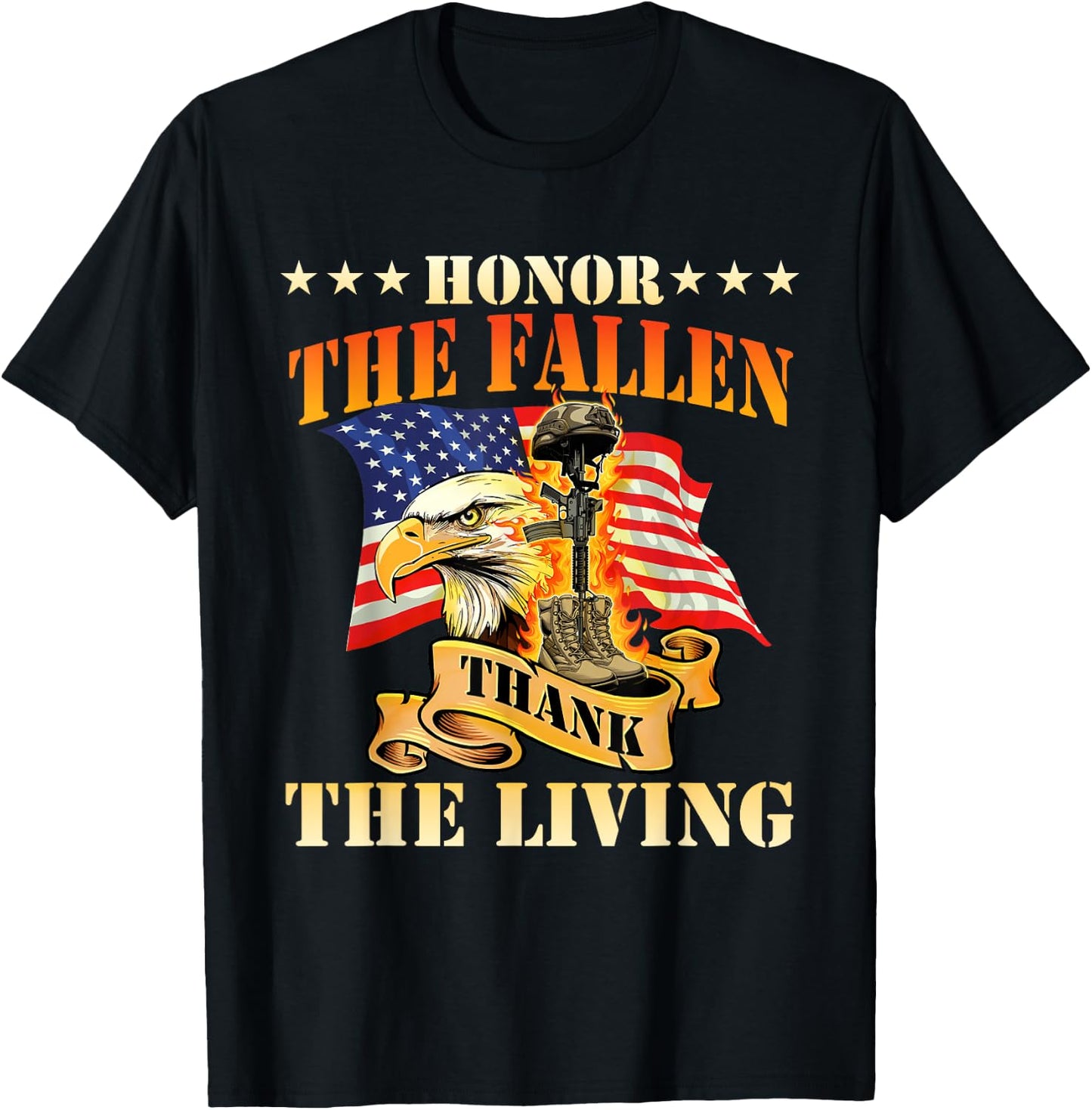 Honor The Fallen Thank The Living - Patriotic Memorial Day T-Shirt - T-Shirt | Black