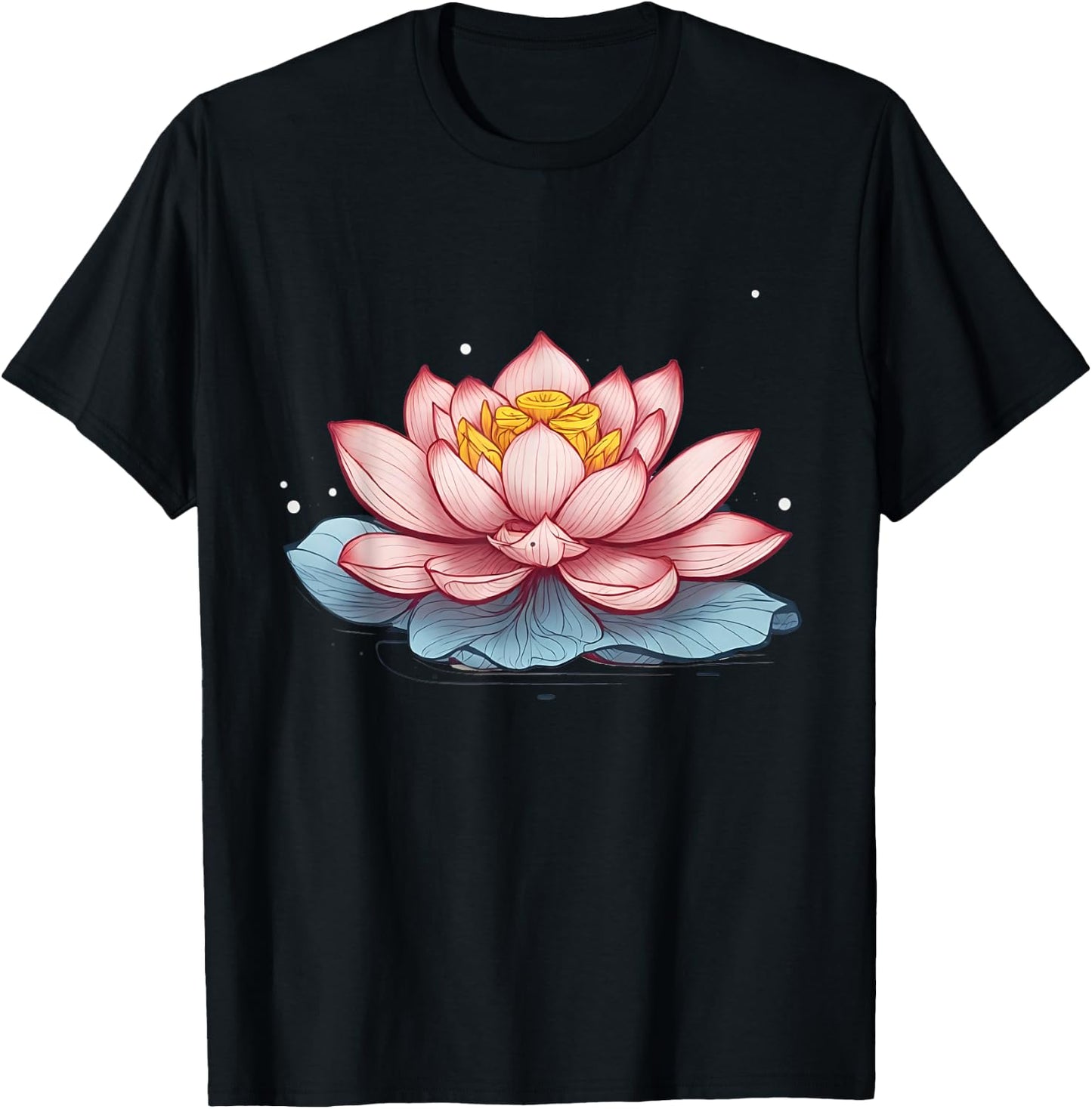 Lotus Design Men Flower Graphic T-Shirt - T-Shirt | Black