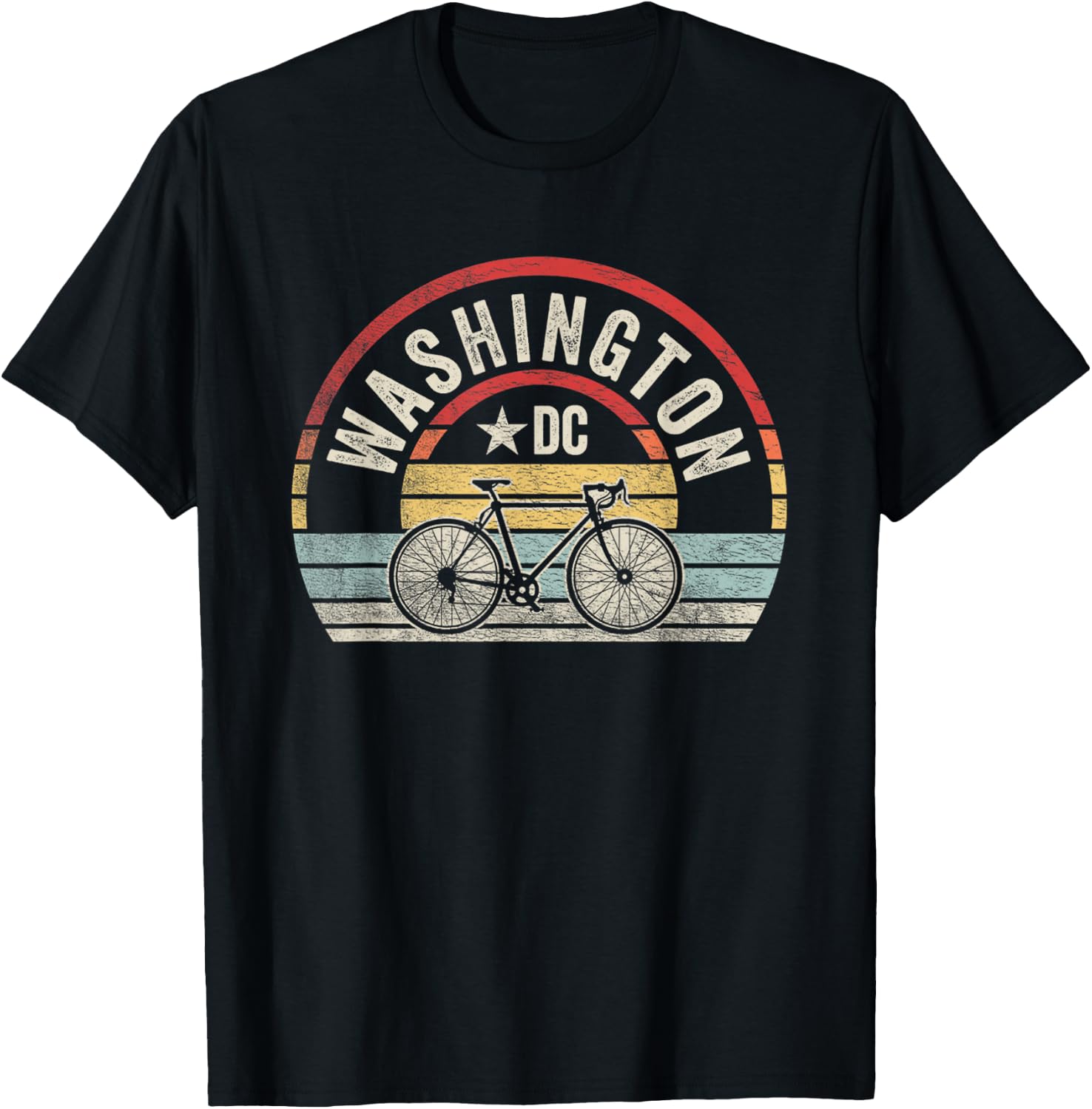 Retro Washington Dc Shirt Retro Vintage Washington Bicycle T-Shirt - T-Shirt | Black