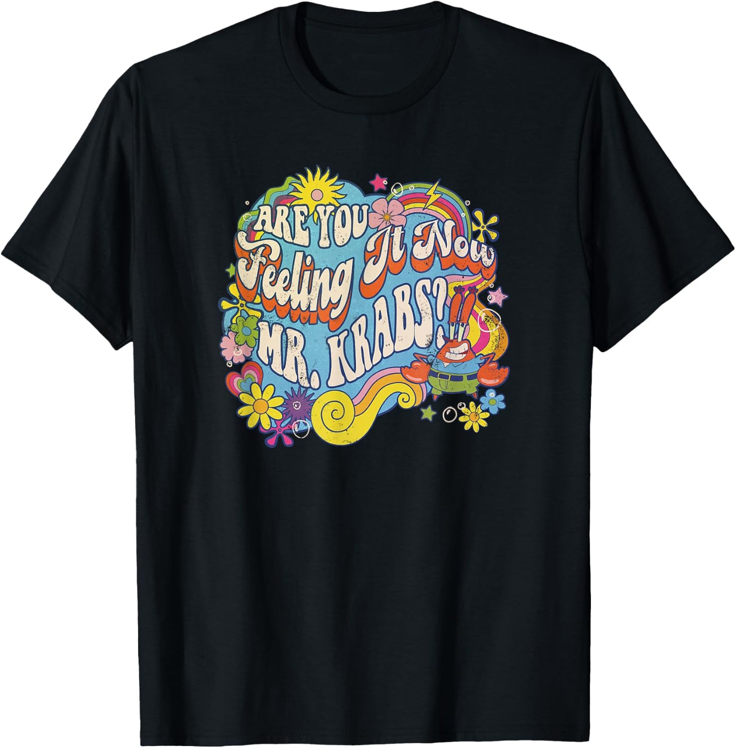 SpongeBob SquarePants Feeling It Now Mr. Krabs? Vintage T-Shirt - T-Shirt | Black