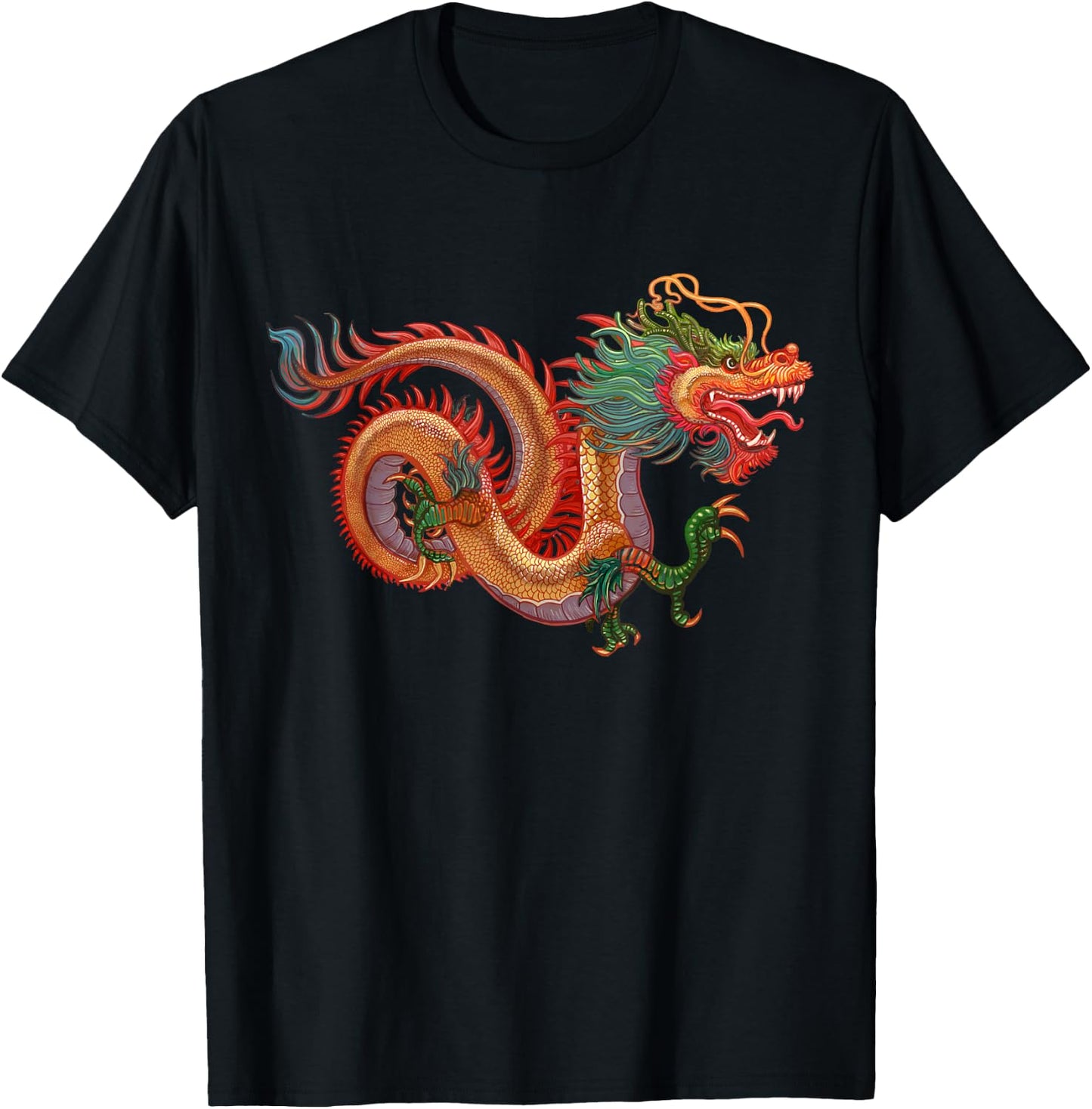 Traditional Chinese Dragon Art T-Shirt - T-Shirt | Black